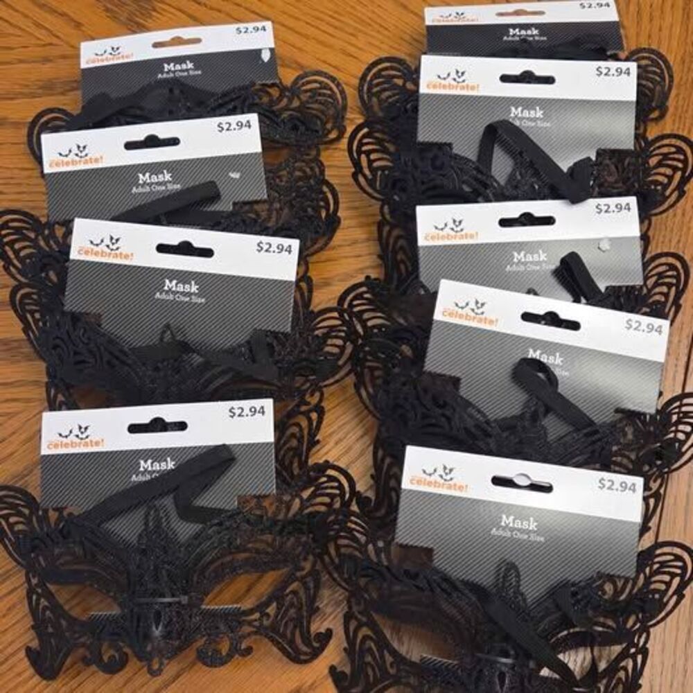 Lot of black glitter masquerade masks